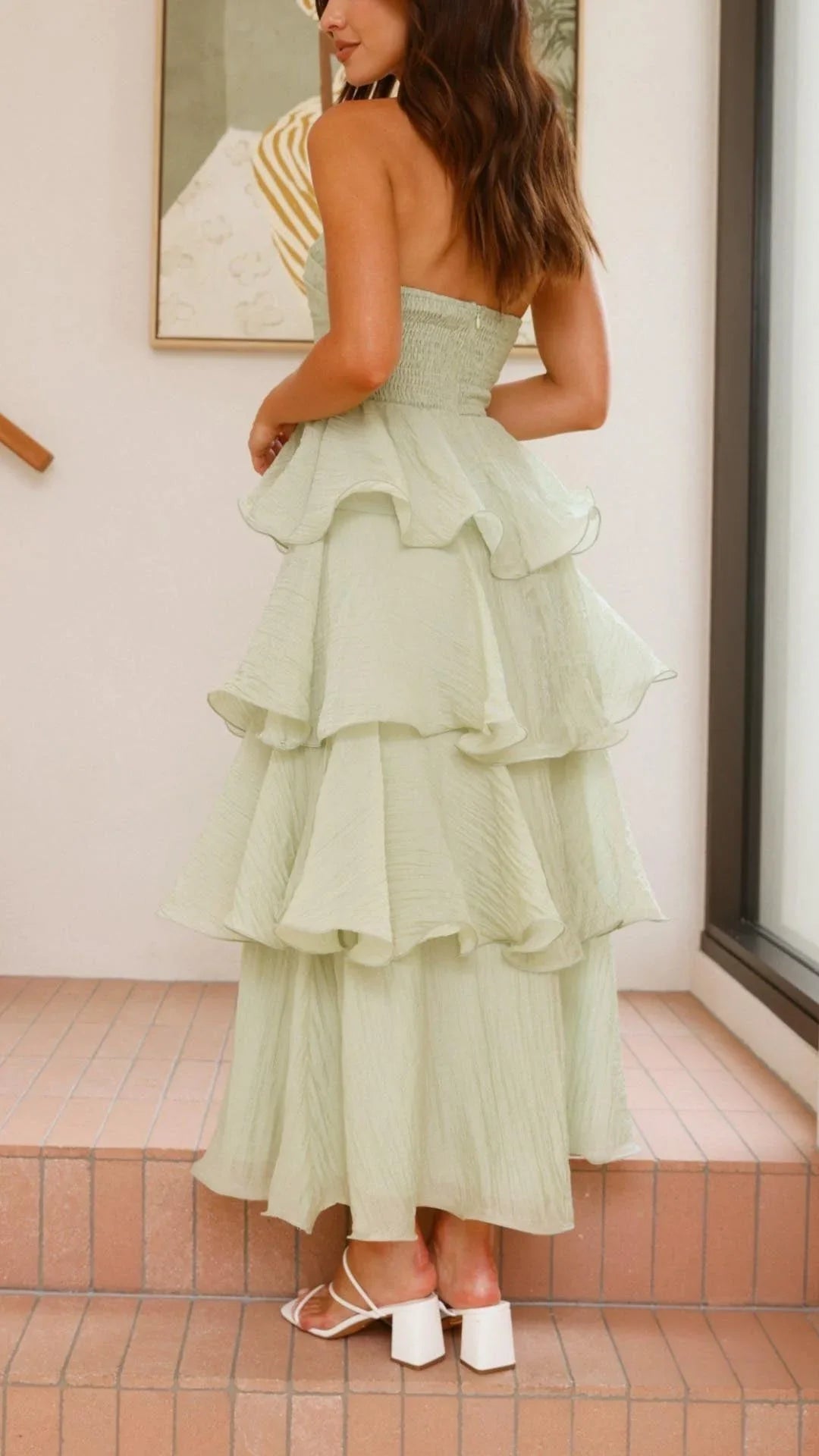 Florence - Women’s Strapless Tiered Dress with Elegant Layers