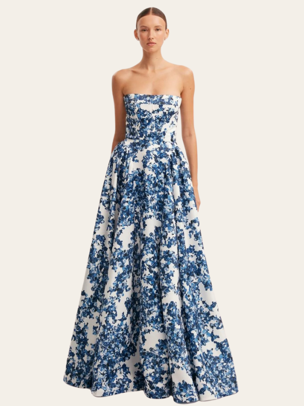 ARIANA™ – Elegant Satin Fitted with Tie Back Maxi Dress