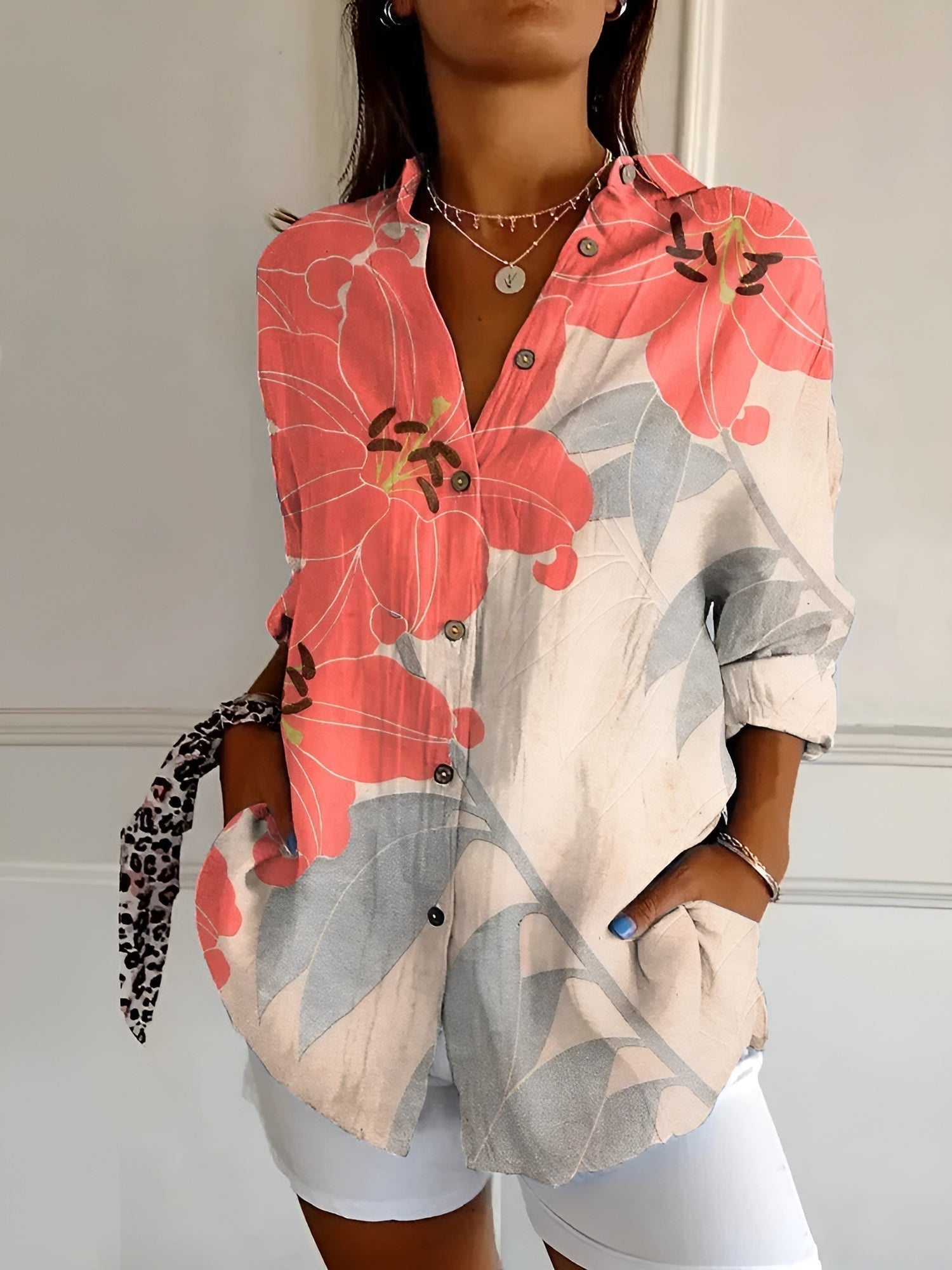 Ivy - Floral Breeze Button-Up Shirt