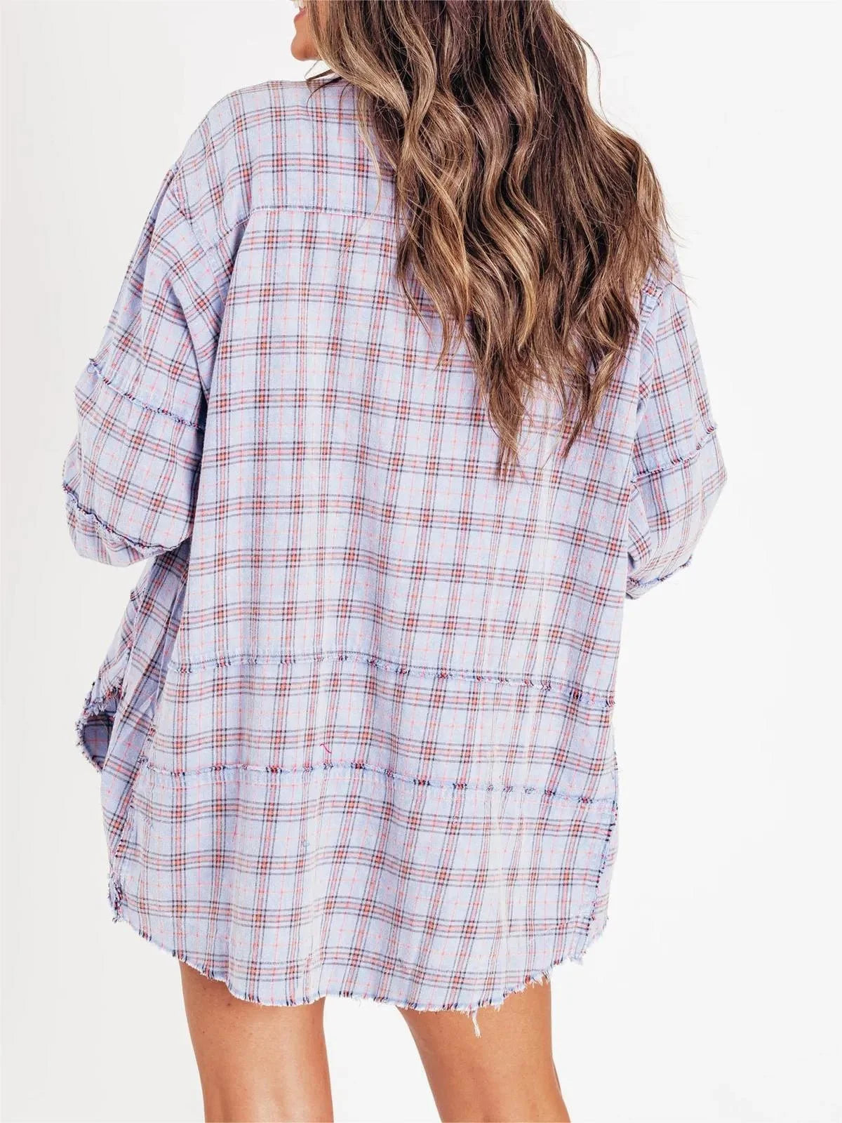 Valentina - Women's Raw Edge Oversized Shirt