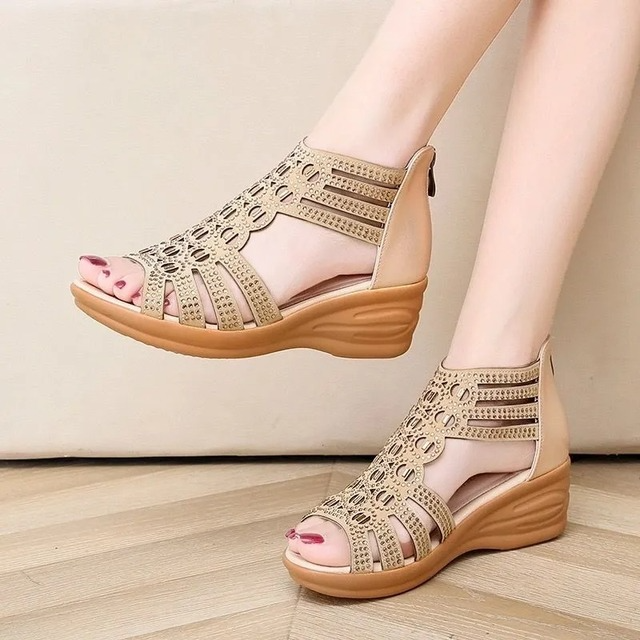 Adelina - Elegant Strappy Wedge Sandals