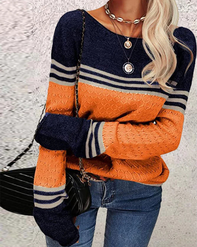 Calista - Elegant Orange Sweater Modern Style for Winter