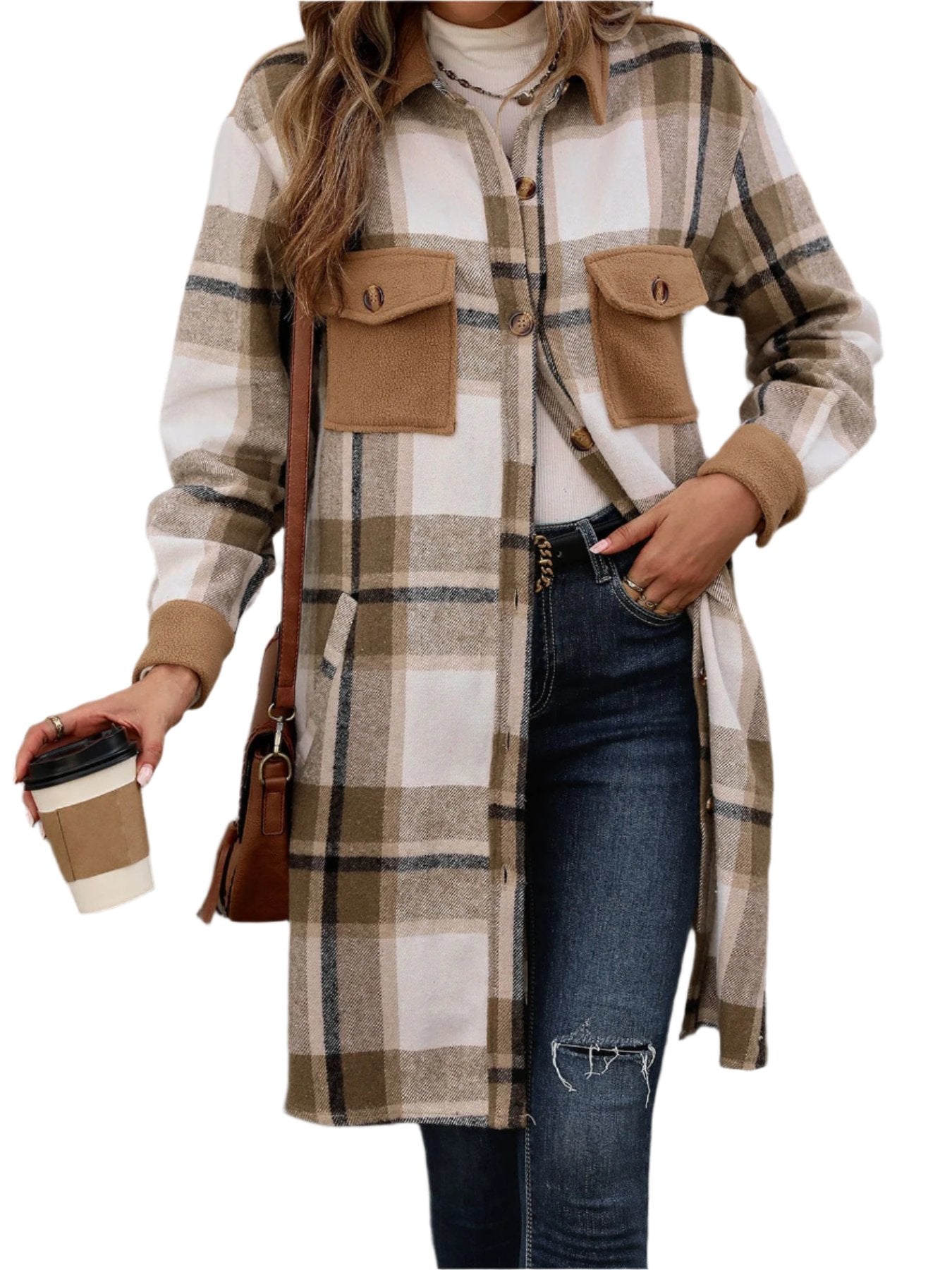 Natasha - Plaid Button-Up Jacket