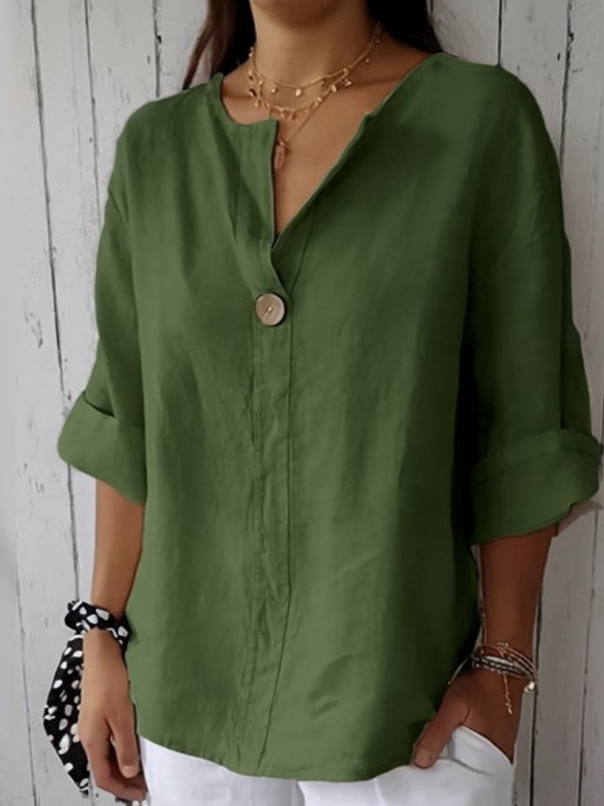 Aveline - Casual V-Neck Blouse