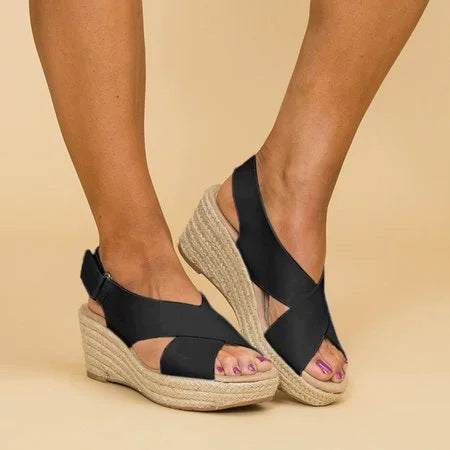 Alice - Cross-Strap Wedges For Women