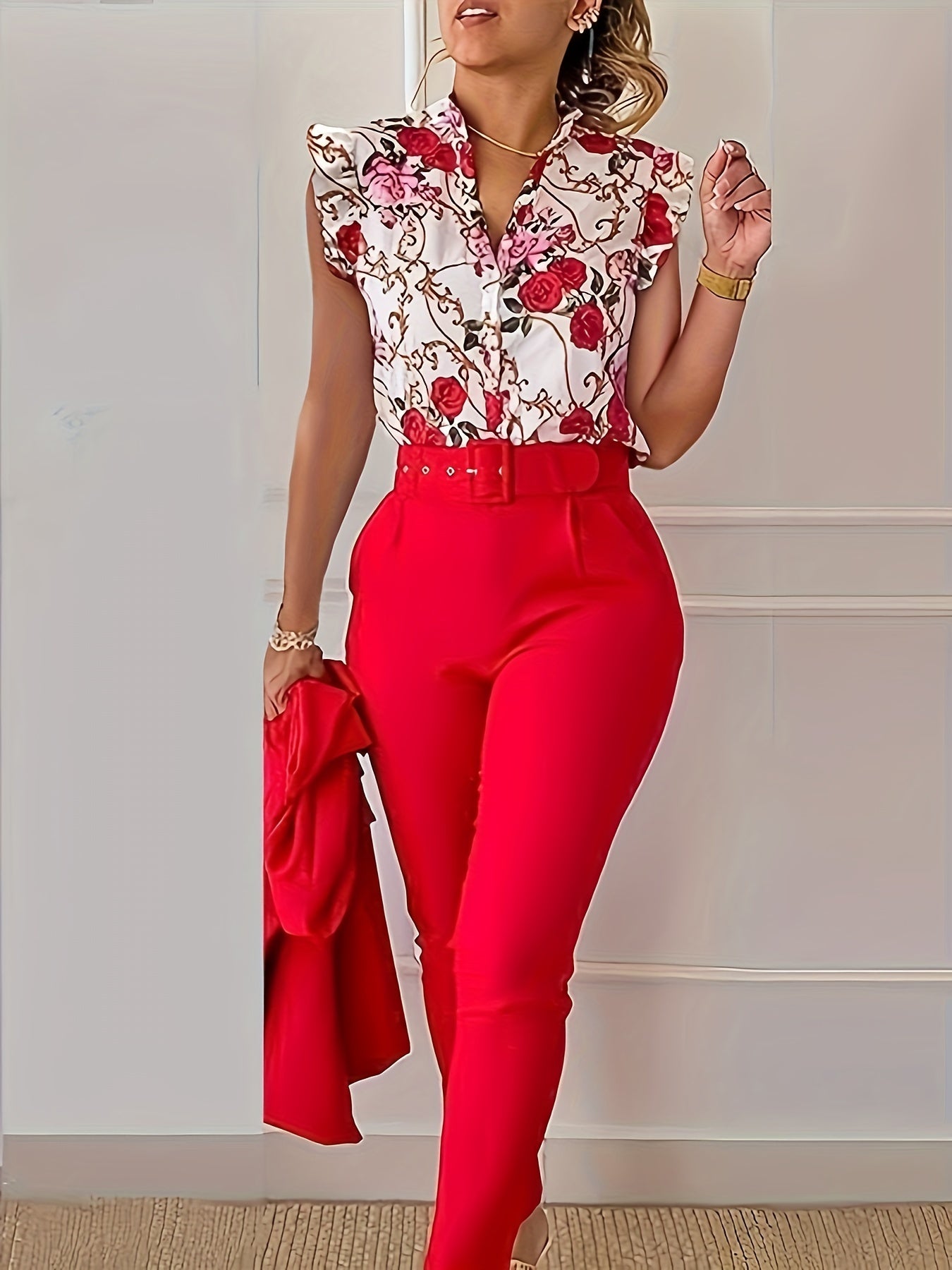 Laelia - Stylish Ruffle-Sleeve Set