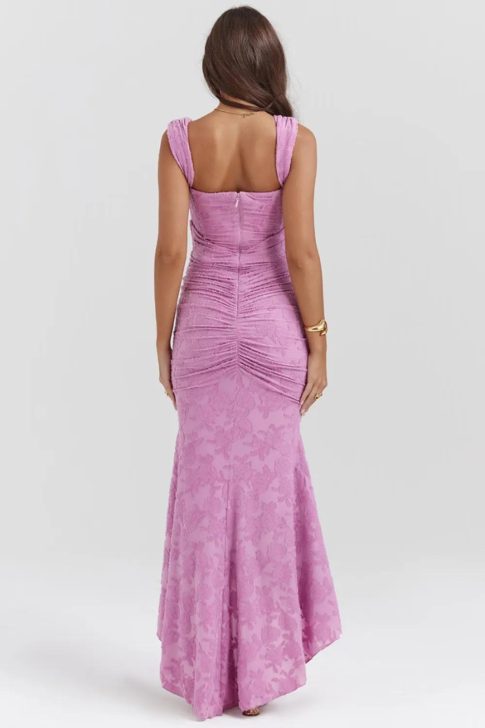 Zari - Elegant Rose-Patterned Maxi Dress