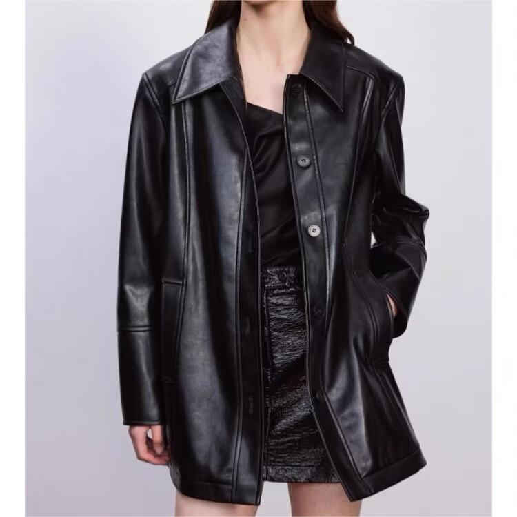 Cailin - Vegan Leather Trench Coat