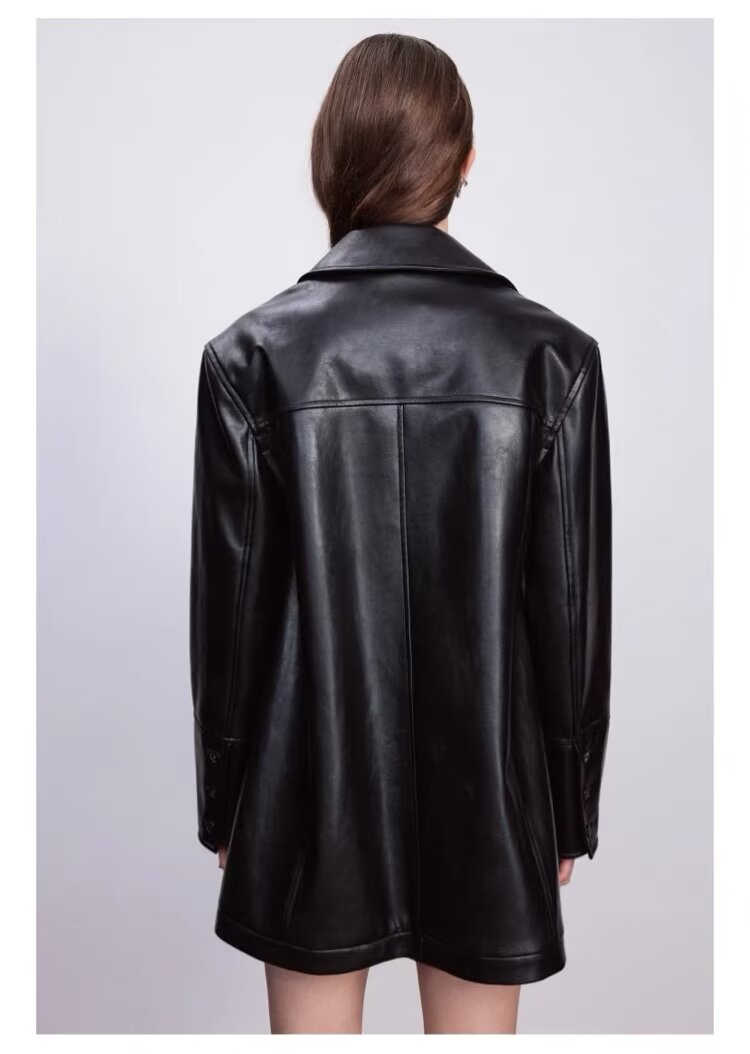 Cailin - Vegan Leather Trench Coat