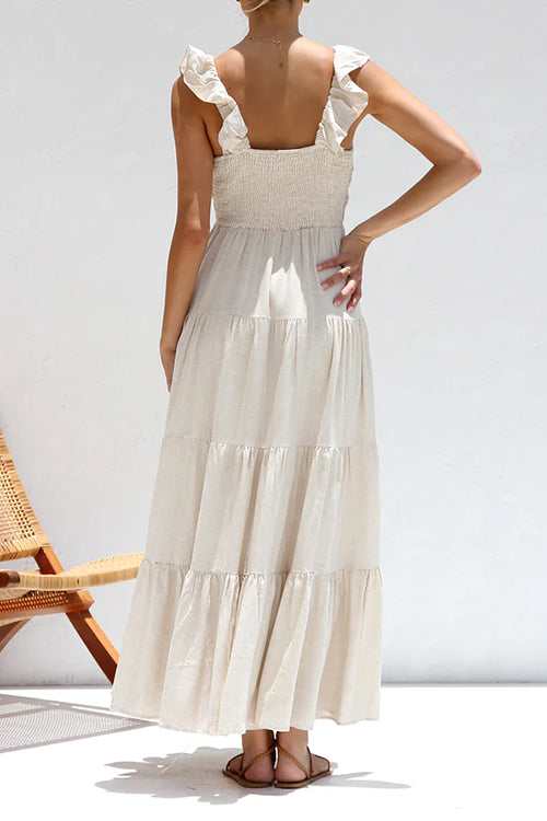 Azalea - V-Neck Linen Maxi Dress