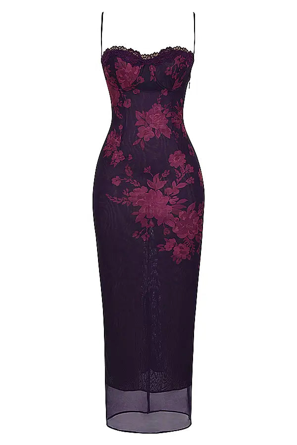 Liorah - Elegant Lace Satin Dress with Tie-Back Detailing