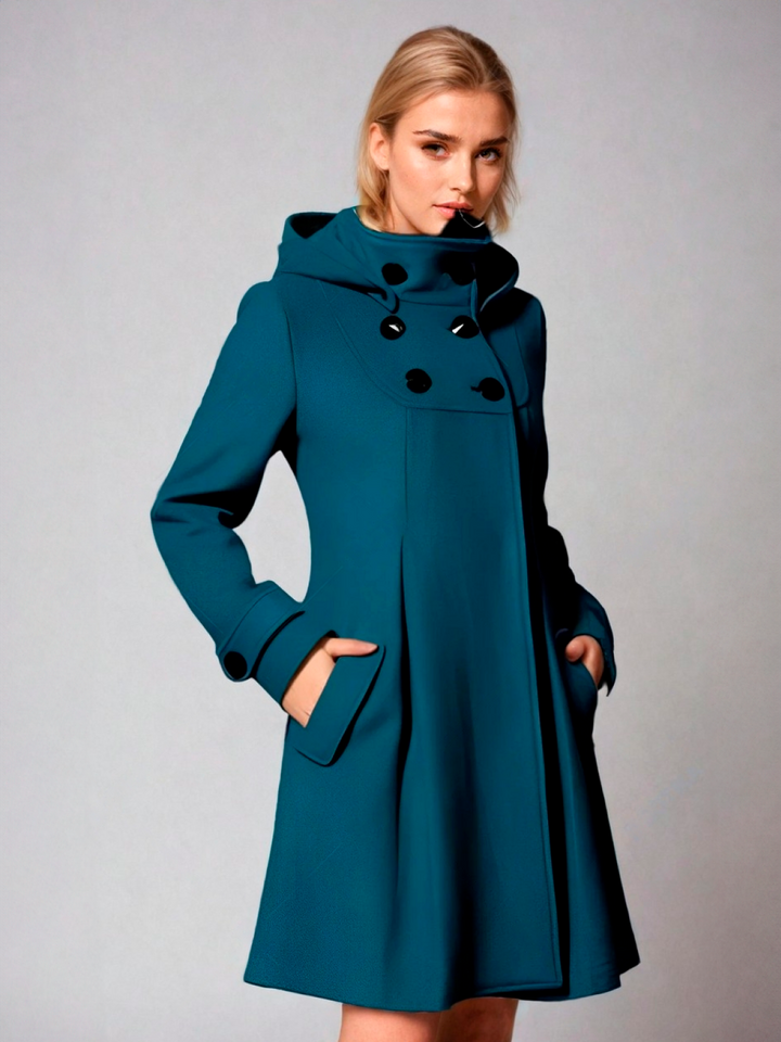 Aria - A-Line Hooded Wool Coat Elegant and Timeless for Cold Weather