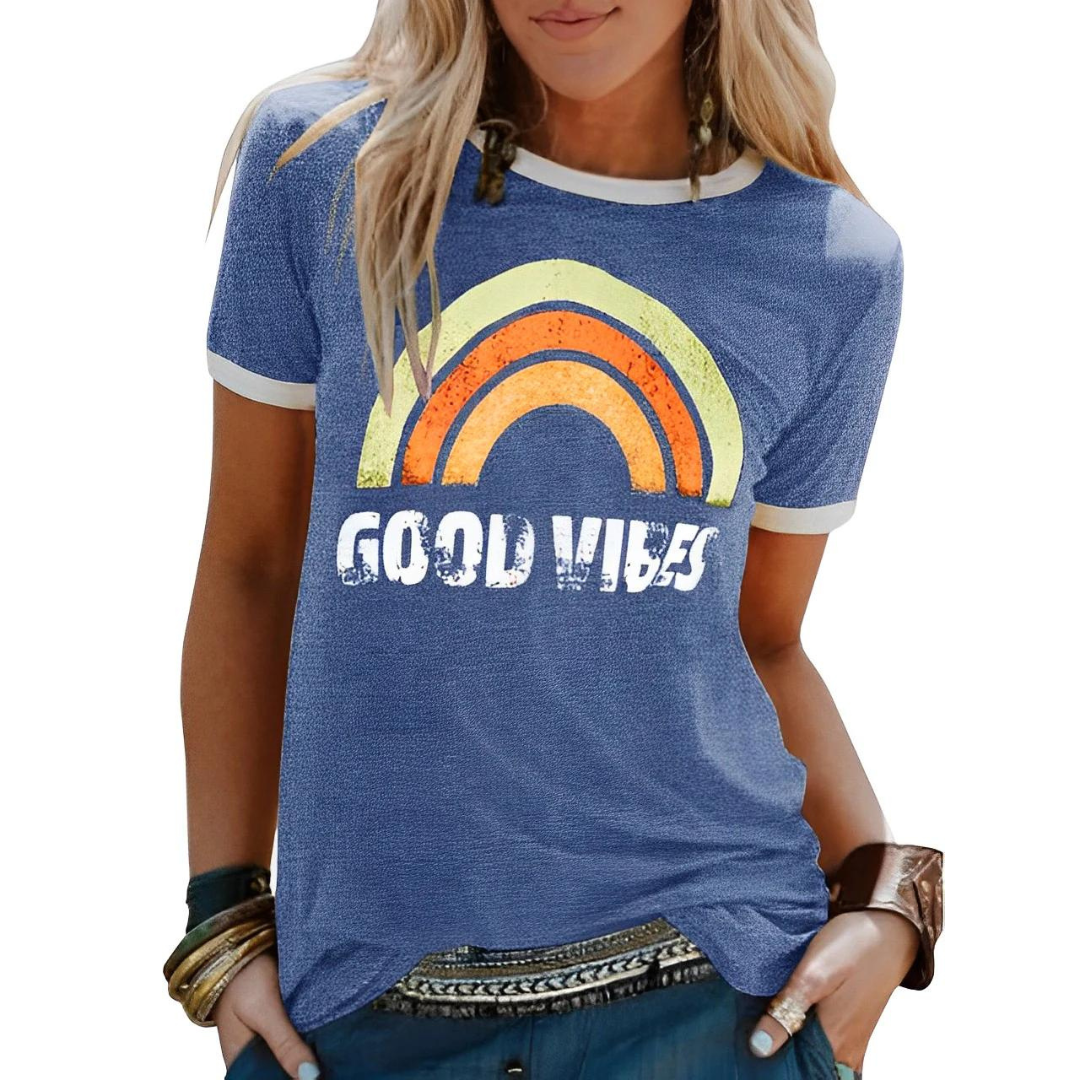 Joelle - Good Vibes Graphic Shirt (Plus Size Available)