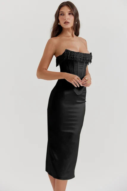 Nixie - Strapless Embellished Dress