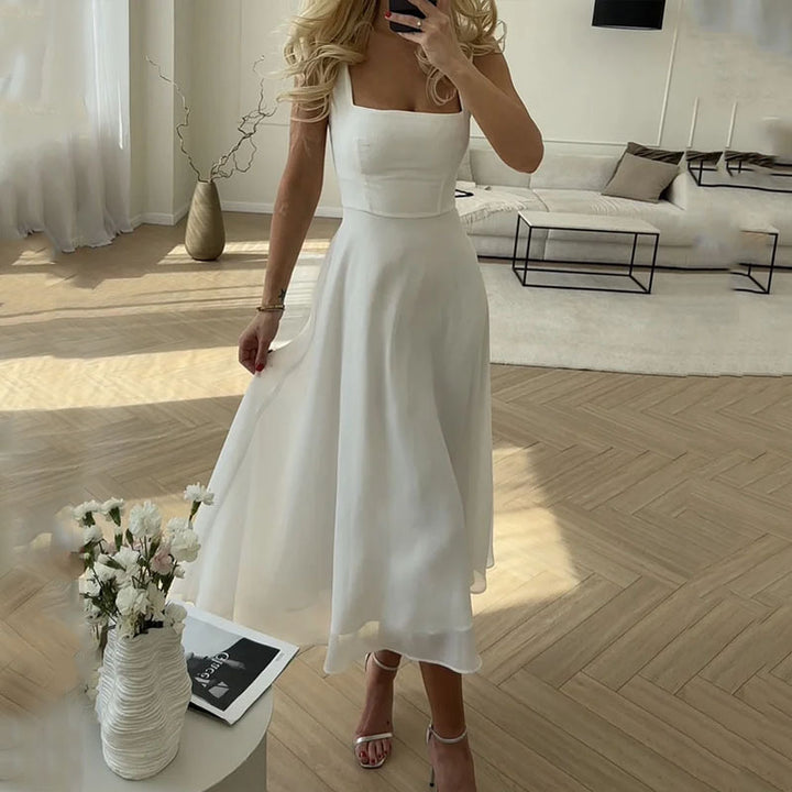 Delaney - Sleeveless Square Neck Midi Dress for Women