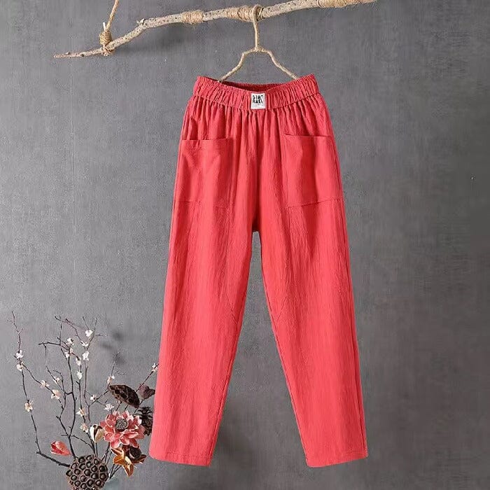 Scarlett - Linen Blend Summer Trousers