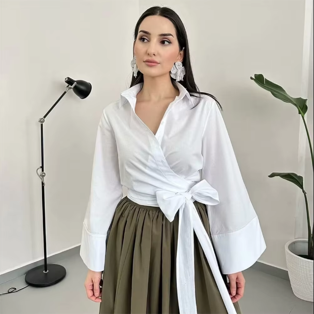 Casey - Long-Sleeved Kimono Blouse