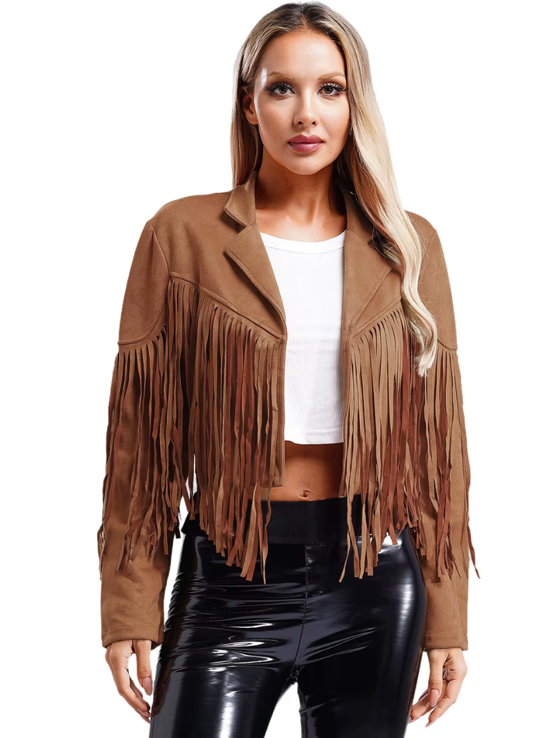 Jessie - Brown Jacket with Fringes