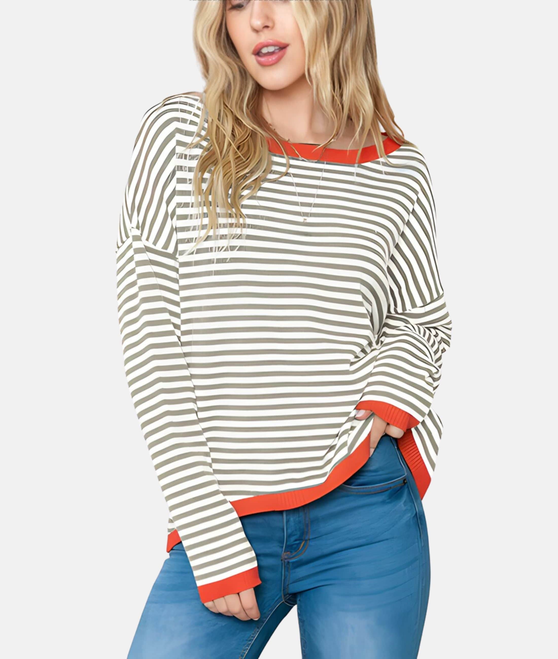 Hannah - Striped Winter Sweater Casual Cozy Wear