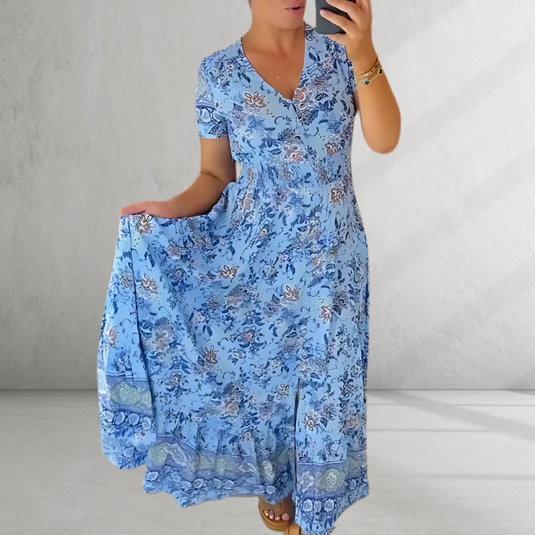 Emerson - V-Neck Summer Dress (Plus Size Available)