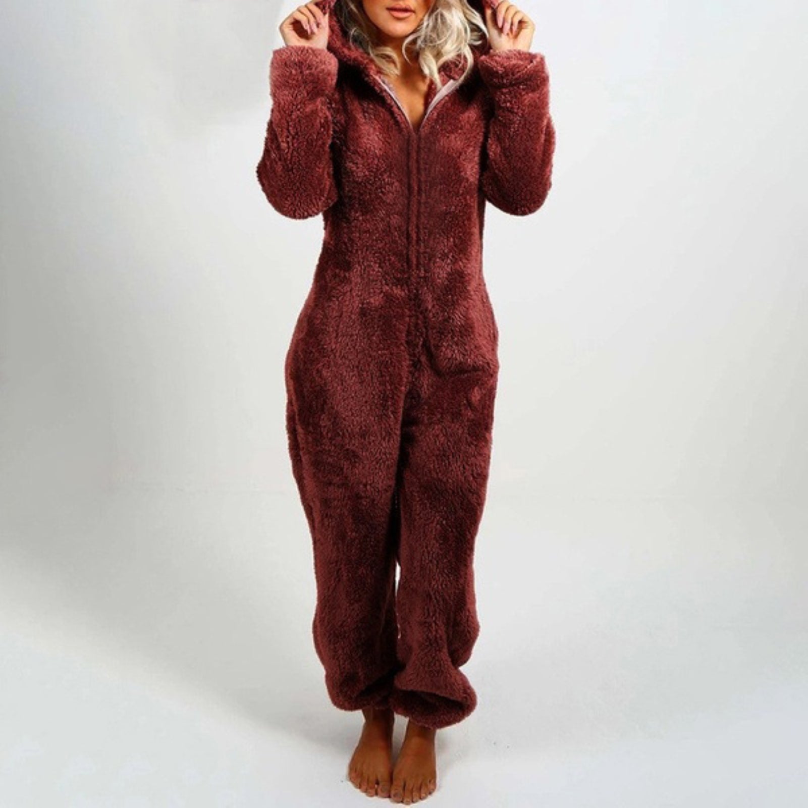 Katherine - Stylish Winter Overall Pajama with Hood for Women