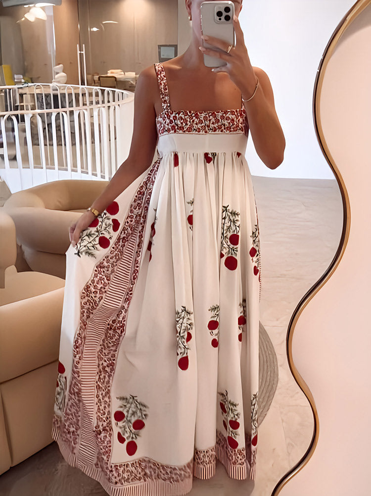 Lauren - Floral Maxi Dress with Square Neckline