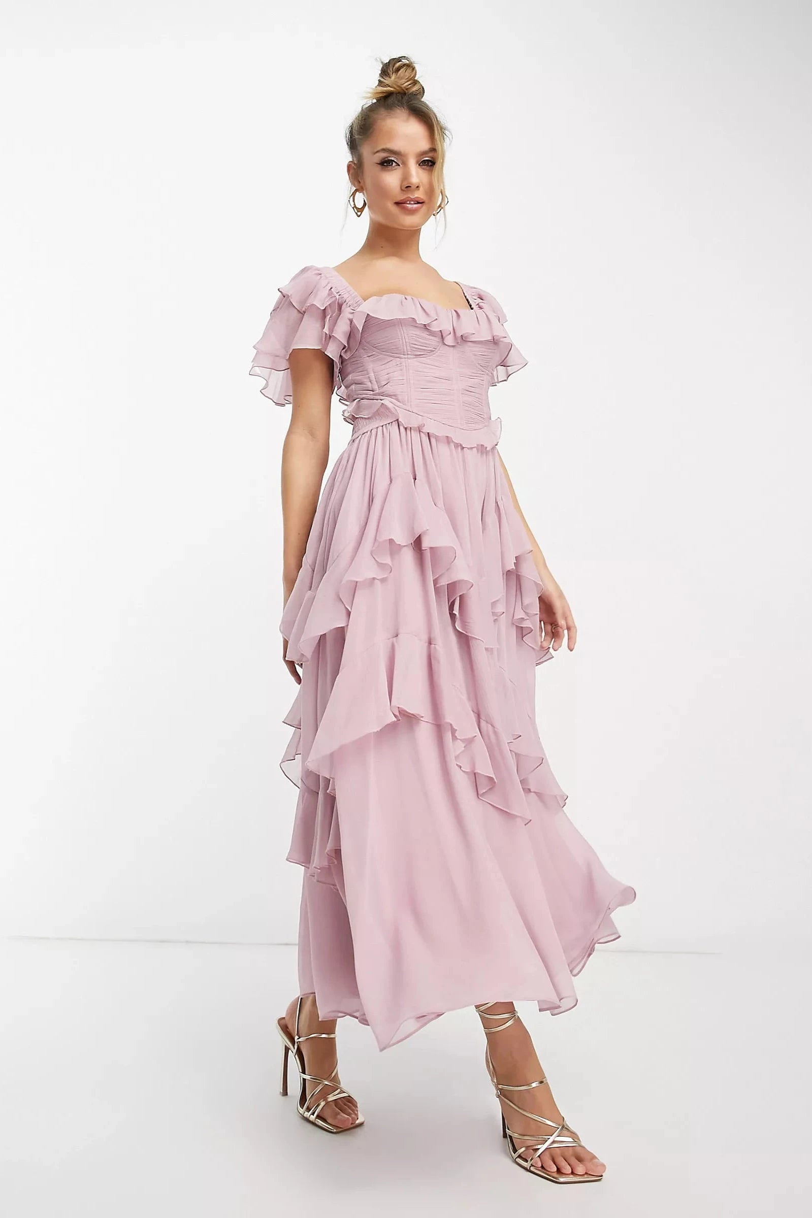 Yindi - Maxi Dress with Flutter Sleeves