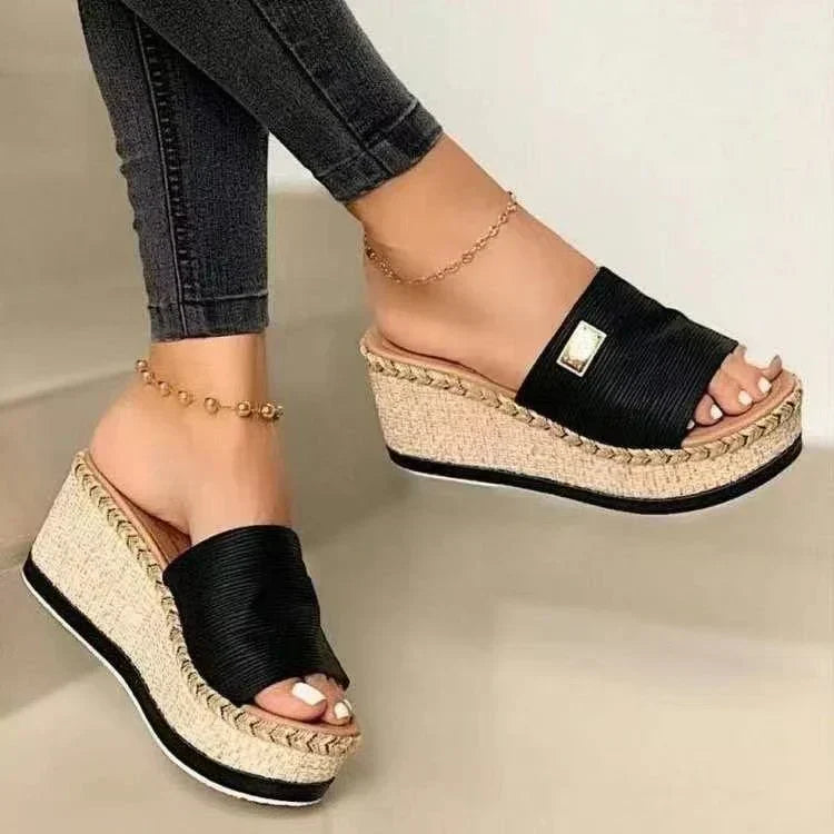 Elowen – Woven Platform Wedge Sandals