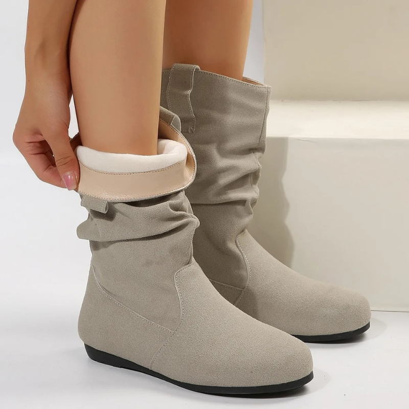 Grace - Flat Ankle Boots with Round Toe for Women