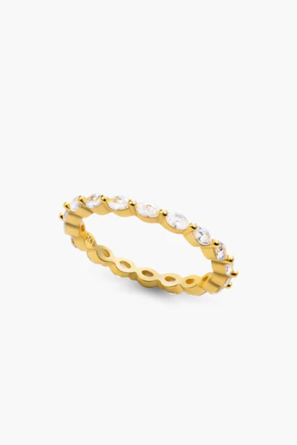 Tilly - Petite Side Marquise Band Minimalist Ring