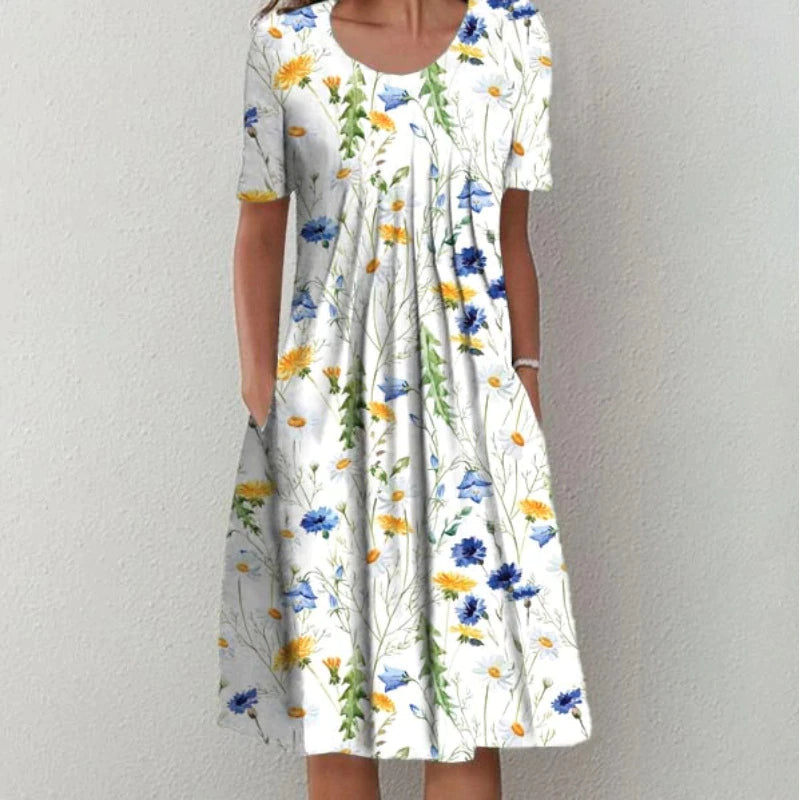 Freya - High-Quality Cotton Floral Dress For Woman