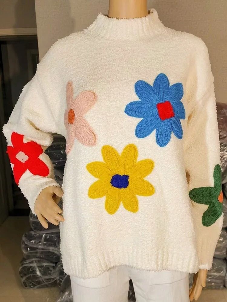 Paula - Elegant Floral Knit Sweater