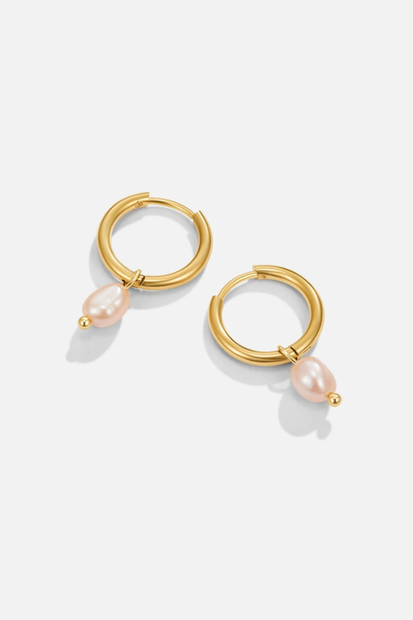 Charlotte - Coastal-Inspired Pearl Hoop Earrings