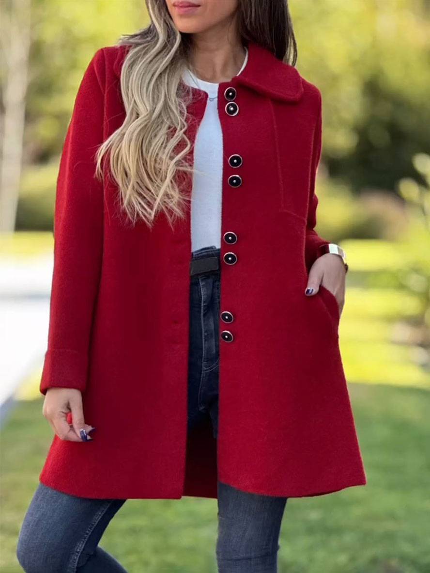 Freya - A-Line Wool-Blend Coat Elegant and Timeless for Winter