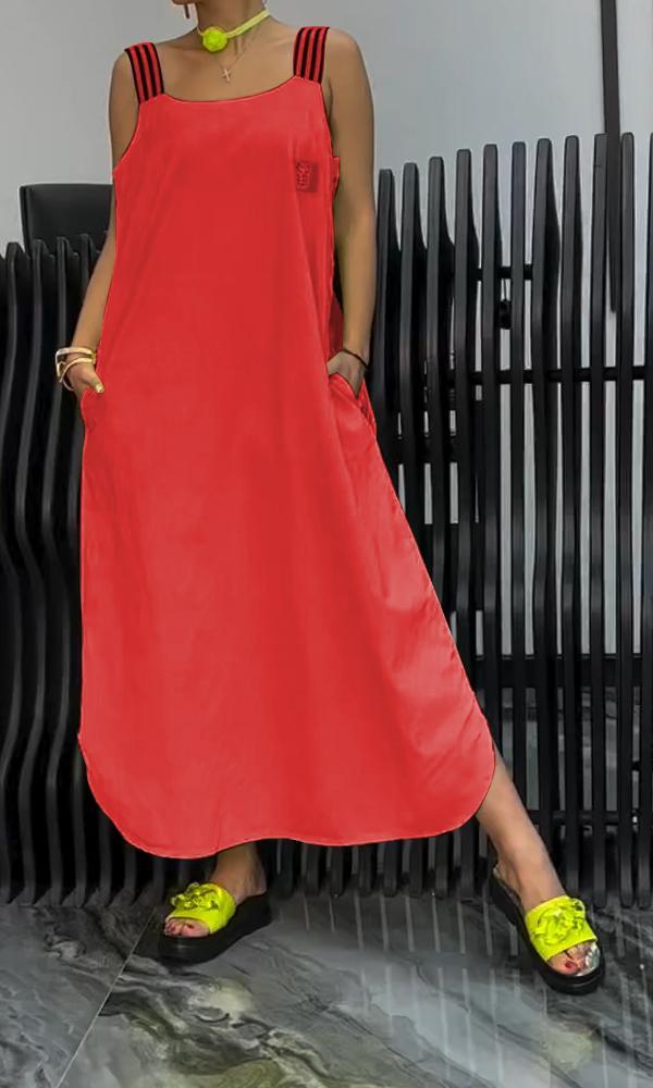 Amelia - Comfortable Sleeveless Maxi Dress with Pockets (Plus Size Available)