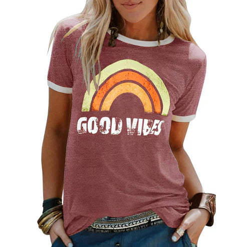 Claudia - Casual Good Vibes T Shirt