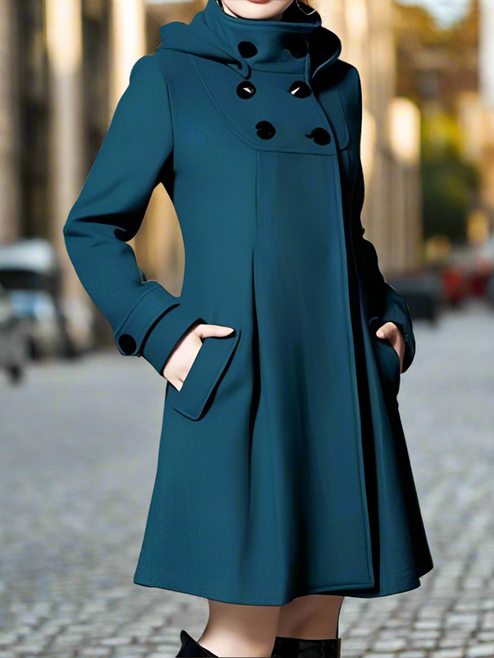 Aria - A-Line Hooded Wool Coat Elegant and Timeless for Cold Weather