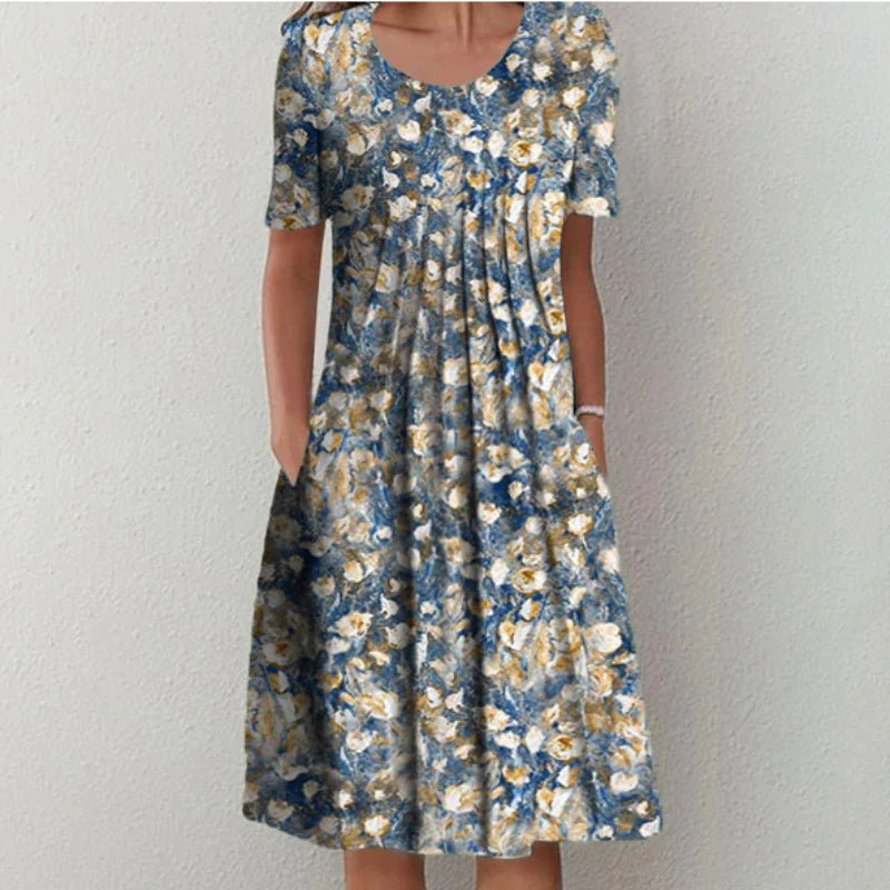 Freya - High-Quality Cotton Floral Dress For Woman