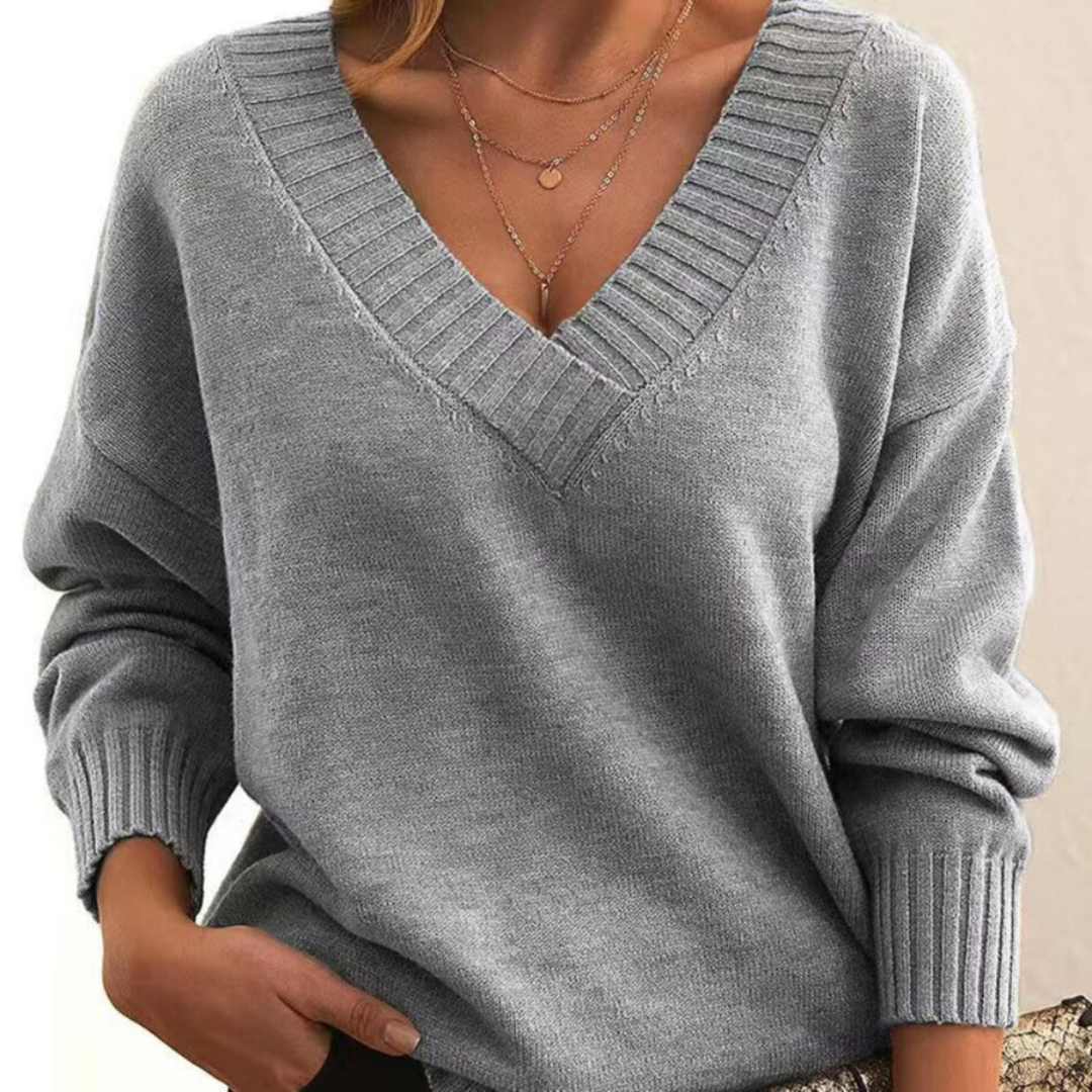 Harlow - V-Neck Knit Sweater Soft, Stylish, and Perfect for Layering