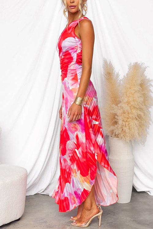 Alana - Pleated One-Shoulder Summer Dress