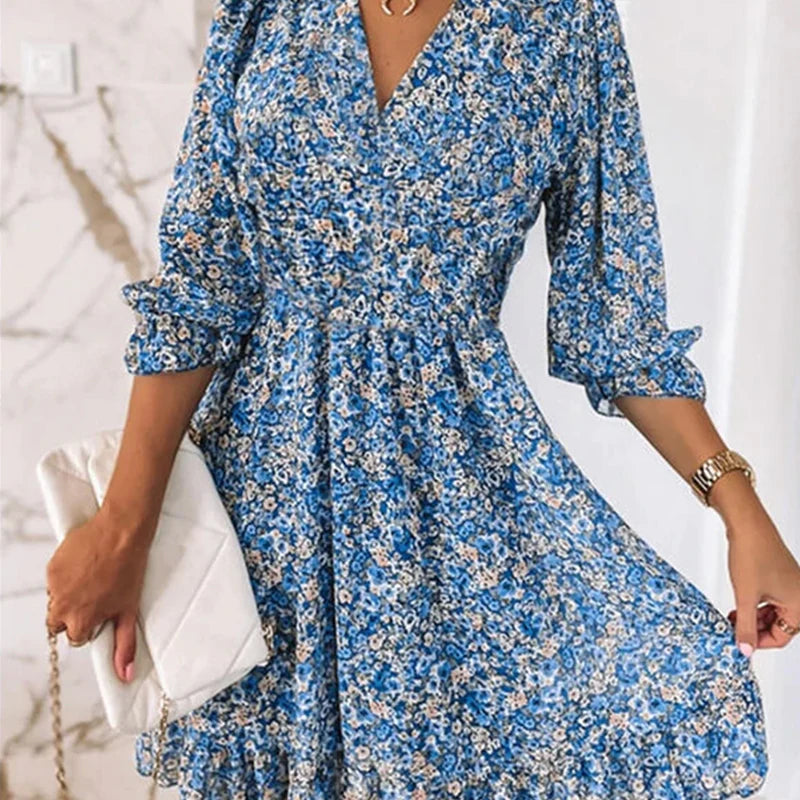 Nina - Elegant Floral Midi Dress