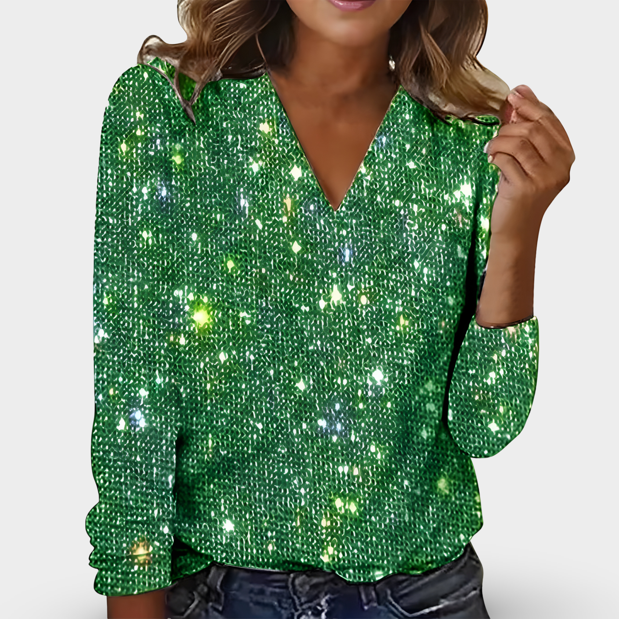 Emerson - V-Neck Sparkle Blouse