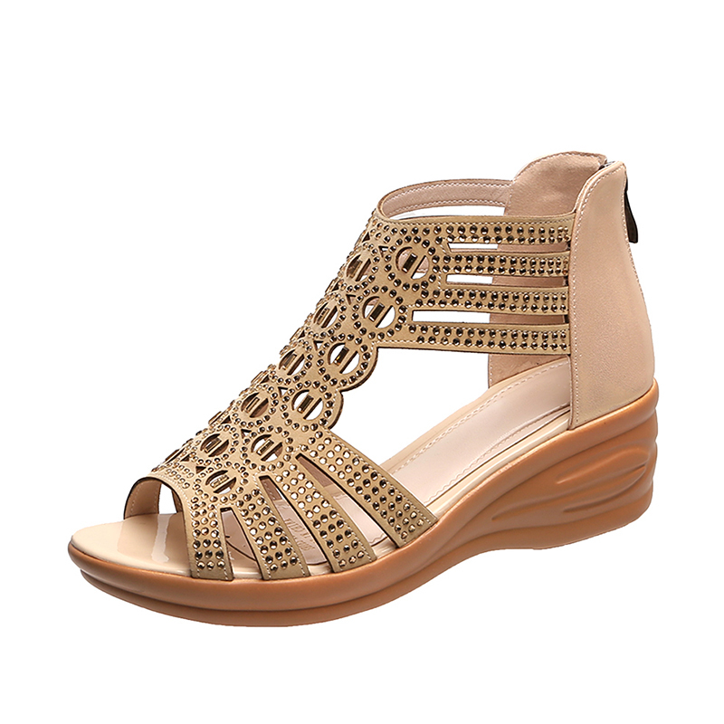 Adelina - Elegant Strappy Wedge Sandals