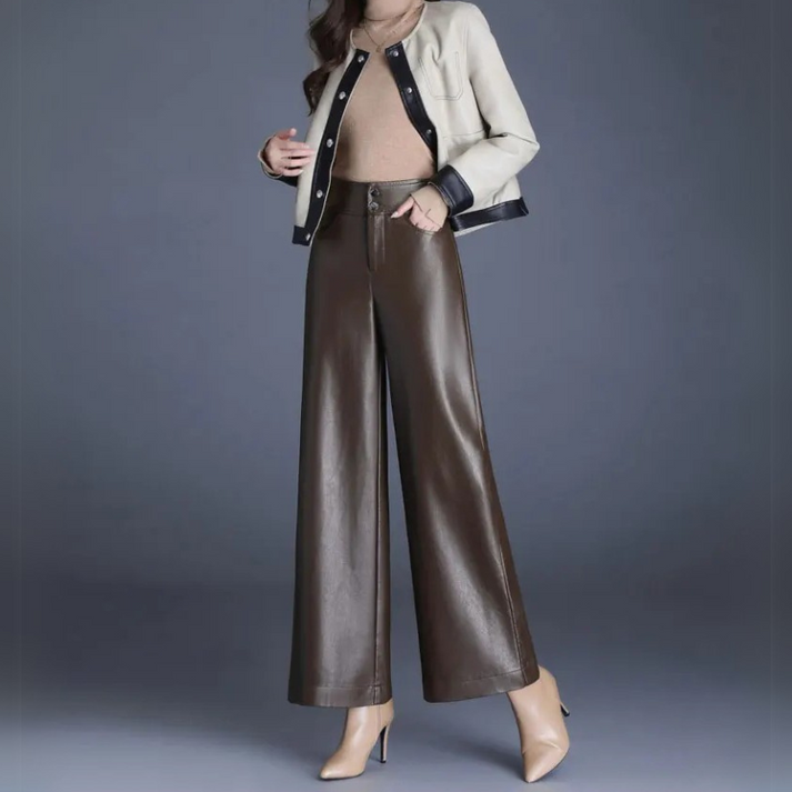 Layne - Wide-Cut Leather Trousers