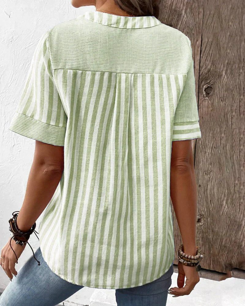 Seraphina - Soft Striped Blouse (Plus Size Available)