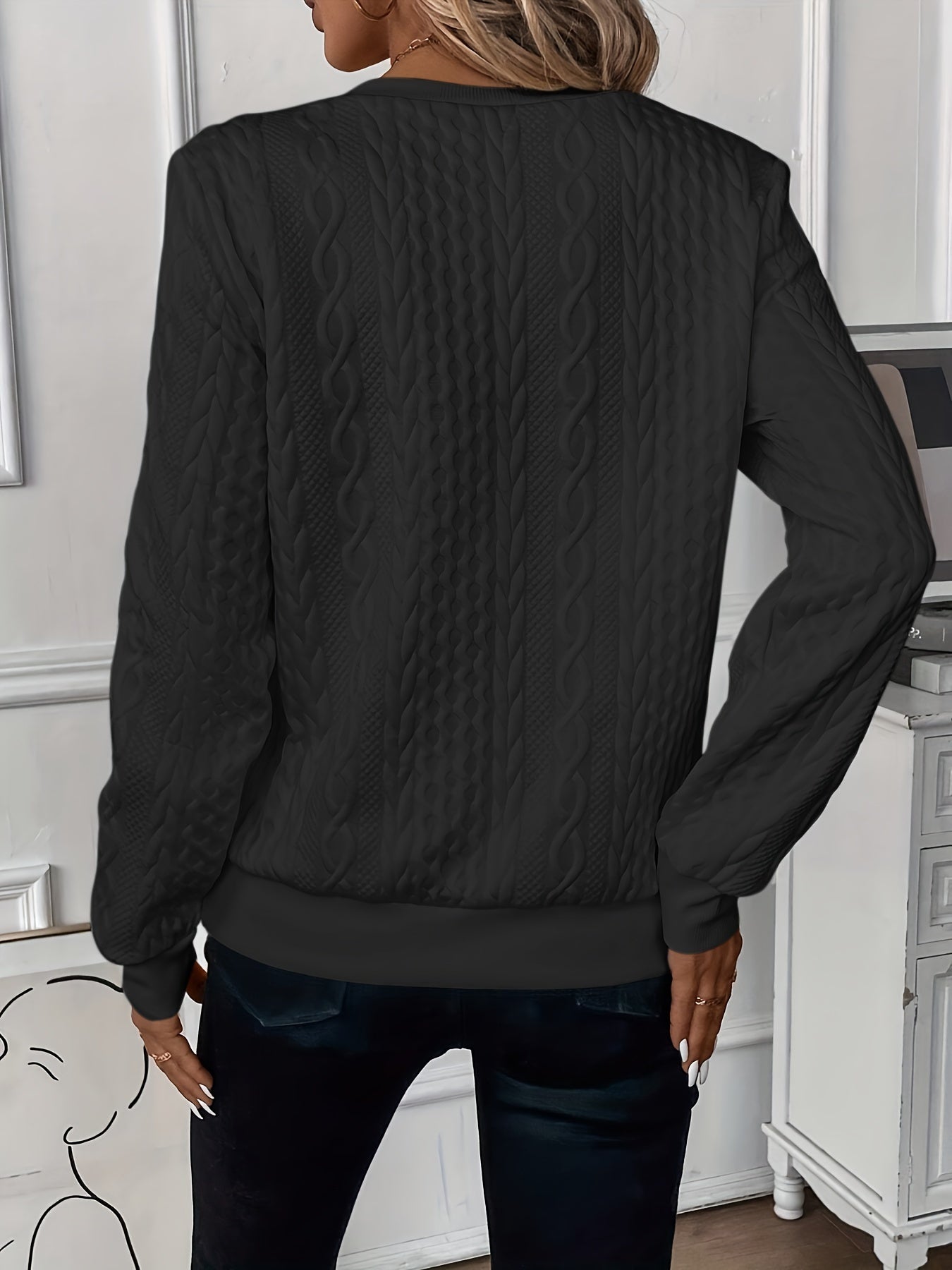 Melina - Textured Quarter-Zip Pullover