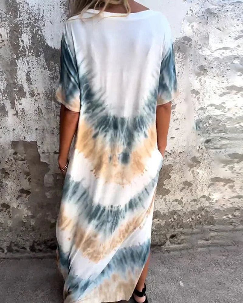 Kyra - Tie Dye Boho Maxi Dress (Plus Size Available)