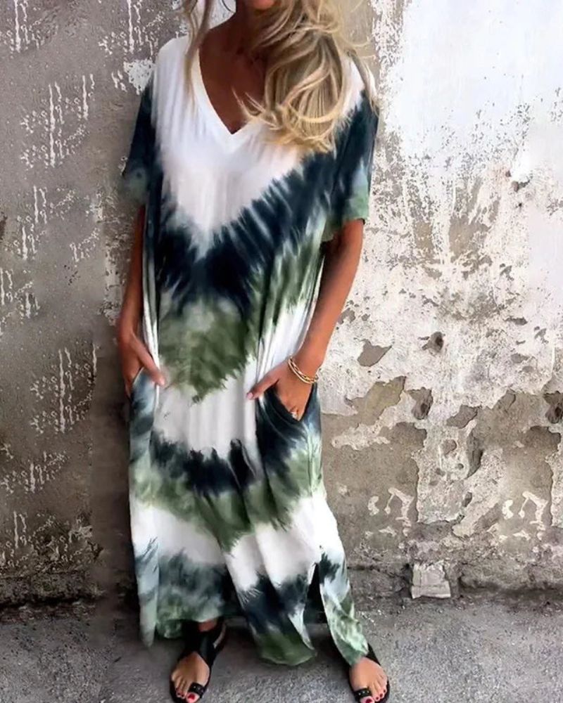 Kyra - Tie Dye Boho Maxi Dress (Plus Size Available)