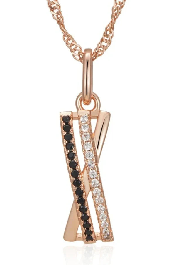 Sophie - Black & White Zircon Pendant Necklace