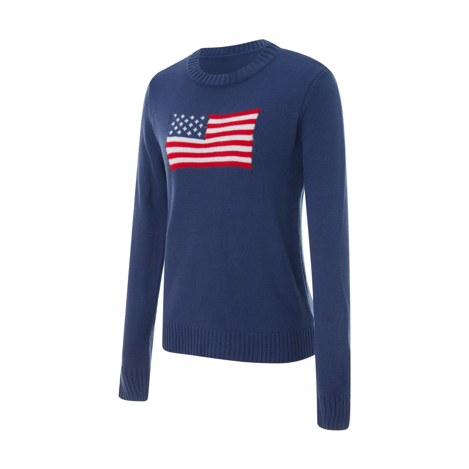 Alice - American Flag Knitted Sweater Bold Patriotism with Cozy Comfort (Plus Size Available)